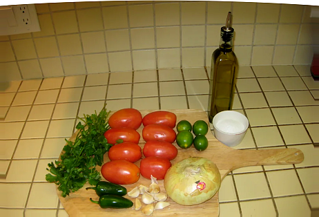 Ингредиенты для рецепта сальса из помидоров